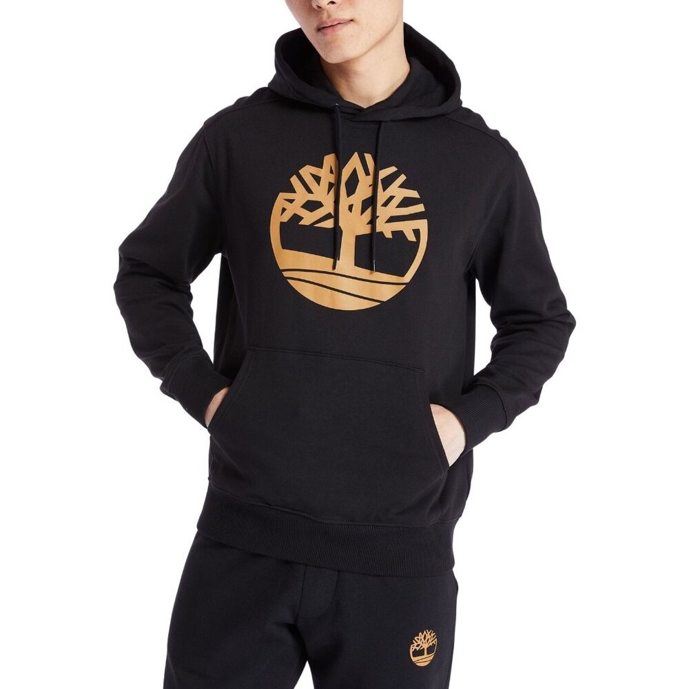 MEN Timberland Core Tree Logo Pullover Hoodie Black (TB0A2BJH P56) - Picture 2 of 9